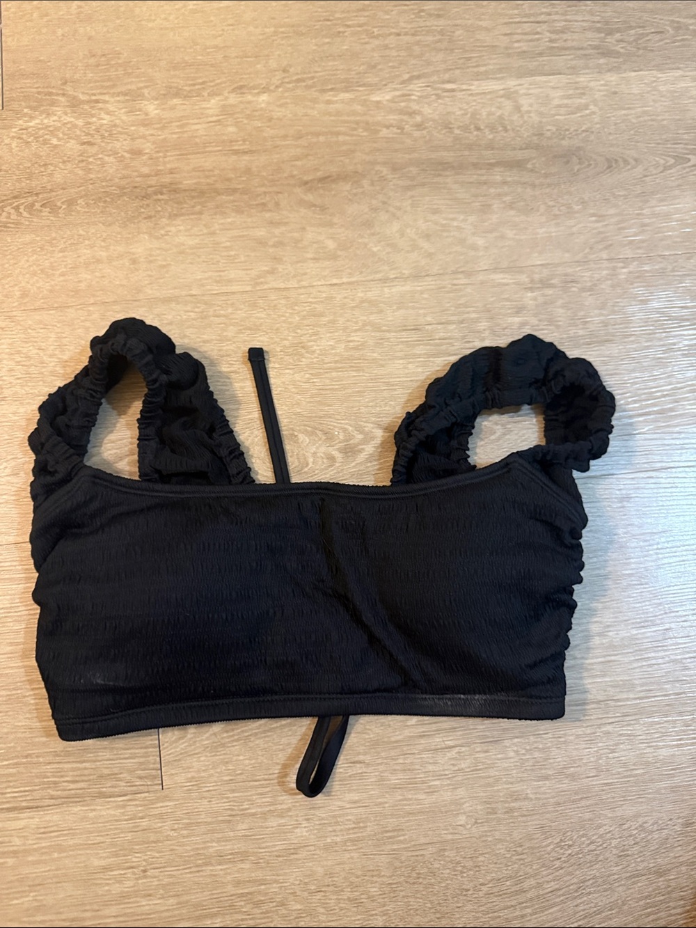 wild fable Black Smocked Bikini Top